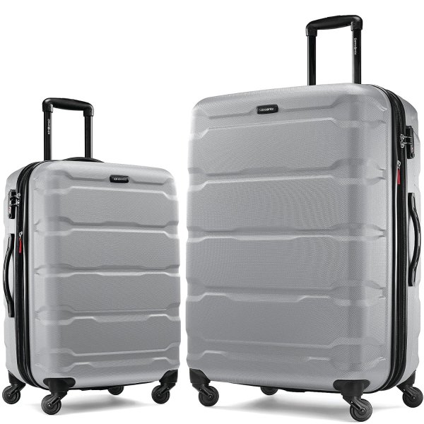Omni Hardside Expandable Luggage with Spinner Wheels, Silver, 2PC (24/28)
