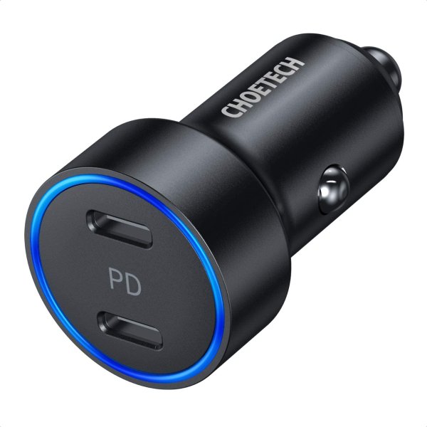 36W 2-Port Fast PD 3.0 All Metal Type C Car Charger Adapter