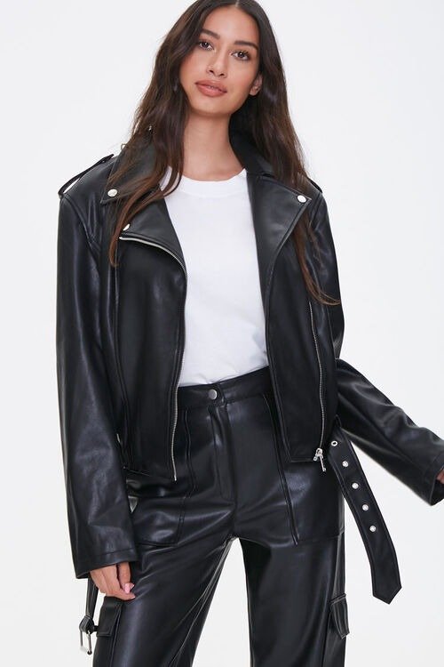 Faux Leather Belted Moto Jacket You May Also LikeOften bought with