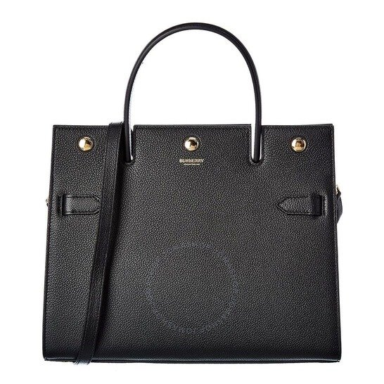 Black Ladies Small Leather Title Bag