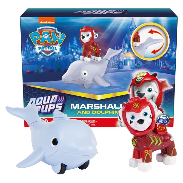 , Aqua Pups Marshall and Dolphin Action Figures Set