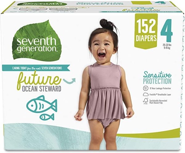 Generation Baby Diapers, Size 4, 152 count, One Month Supply, for Sensitive Skin