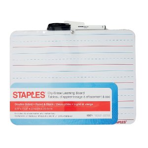 Staples 带拼写格白板+马克笔组合 8.9" x 11.8"