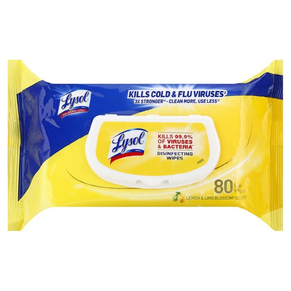 Lysol 抽取式消毒湿巾 80片 清新柠檬味