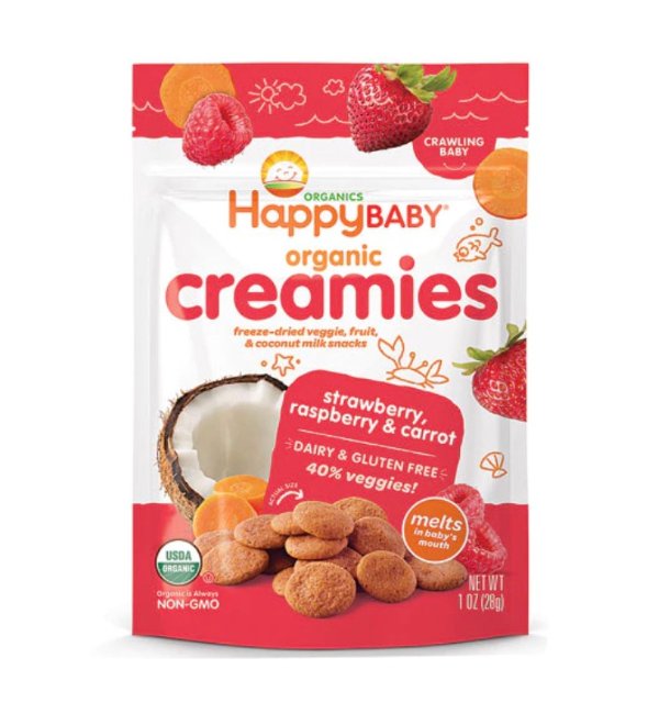Coconut Creamies Organic Baby Food Strawberry Raspberry and Carrot -- 1 oz