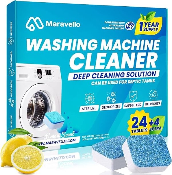 Maravello Washing Machine Cleaner Descaler 28 Count