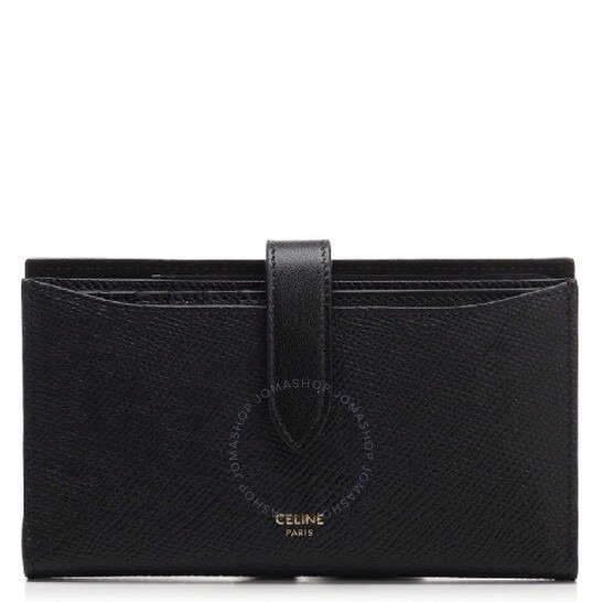 Ladies Grained And Smooth Calfskin x Wallet Case In Black