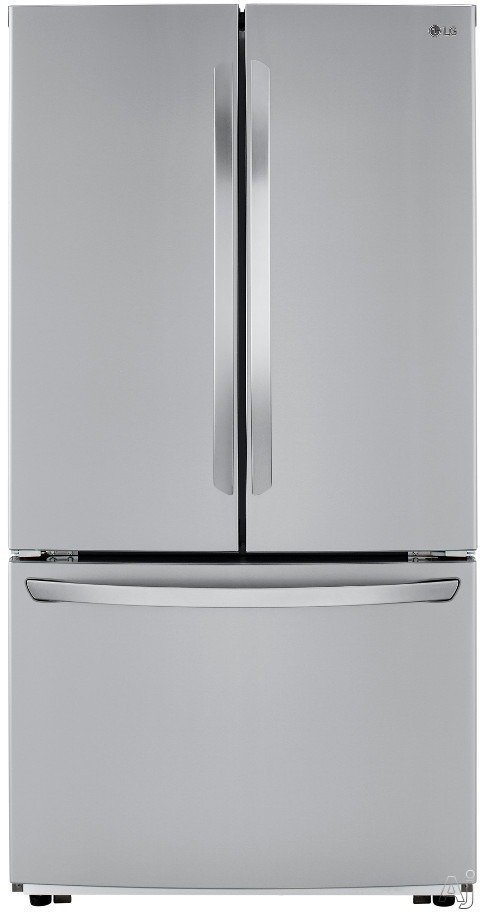 LG LFCC22426S 36 Inch Counter Depth French Door Refrigerator with Smart Cooling™ System, Fresh Air Filter, Glide N' Serve Drawer, Humidity Controlled Crispers, Door Alarm, Ice Plus, Auto-Closing Hinge, SmartDiagnosis™, LoDecibel™ Quiet Operation, PrintProof Finish™, 22.8 cu. ft. Capacity and ENERGY STAR®: Stainless Steel