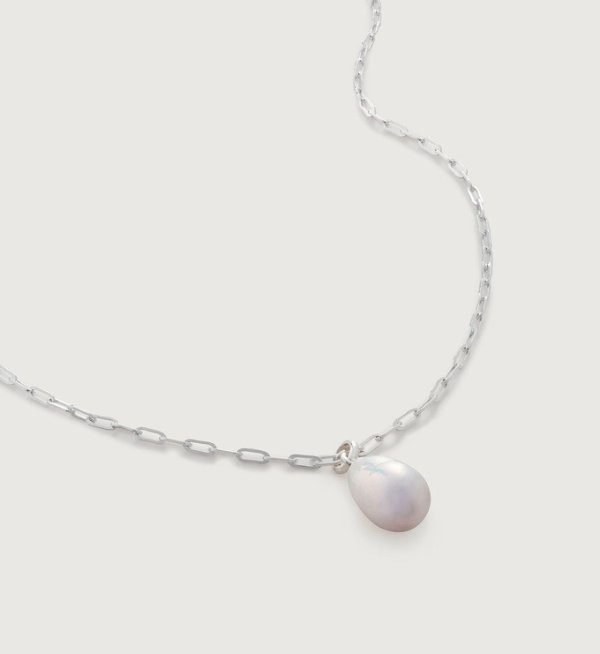 Mini Paperclip Nura Baroque Pearl Chain Necklace