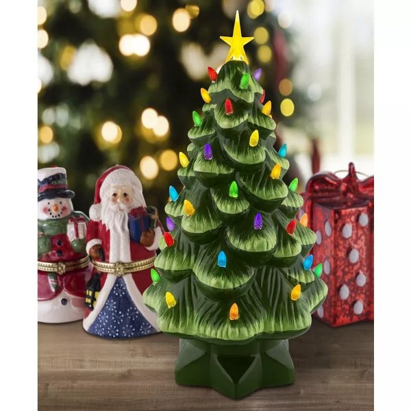 14" Nostalgic Ceramic Christmas Tree