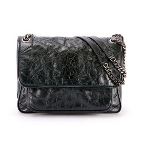 Saint LaurentNiki Medium Monogram YSL Shiny Waxy Quilted Shoulder Bag