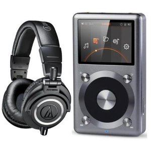 Audio-Technica ATH-M50x Pro Monitor Headphones, Black W/FiiO X3 V2 Music Player