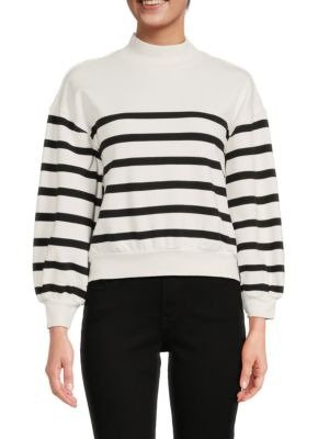 ​Mockneck Stripe Sweatshirt