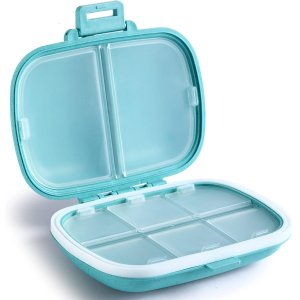 Holii Daily Pill Organizer, 8 Compartments Portable Pill Case