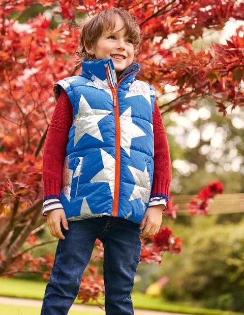 Cosy 2-in-1 Padded Jacket - Brilliant Blue Metallic Star | Boden US