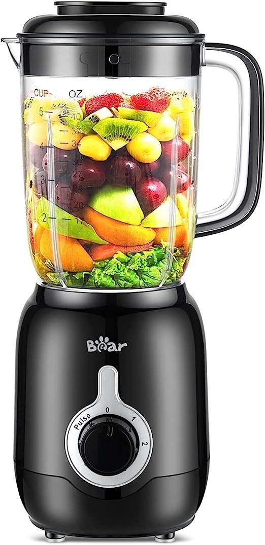 Blender, 700W Smoothie Countertop Blender with 40oz Blender Cup for Shakes and Smoothies, 3-Speed for Crushing Ice, Puree and Frozen Fruit with Autonomous Clean
