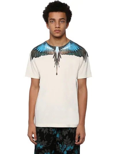 PRINTED WINGS COTTON JERSEY T-SHIRT