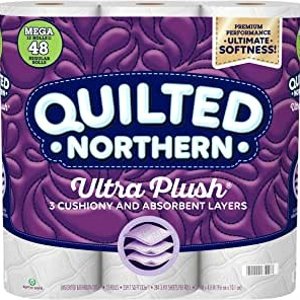 Quilted Northern Ultra Plush® Toilet Paper, 12 Mega Rolls = 48 Regular Rolls, 3-ply Bath Tissue