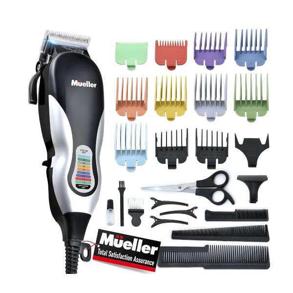 Mueller Ultragroom Hair Clipper and Trimmer, Pro Colored Haircutting Kit