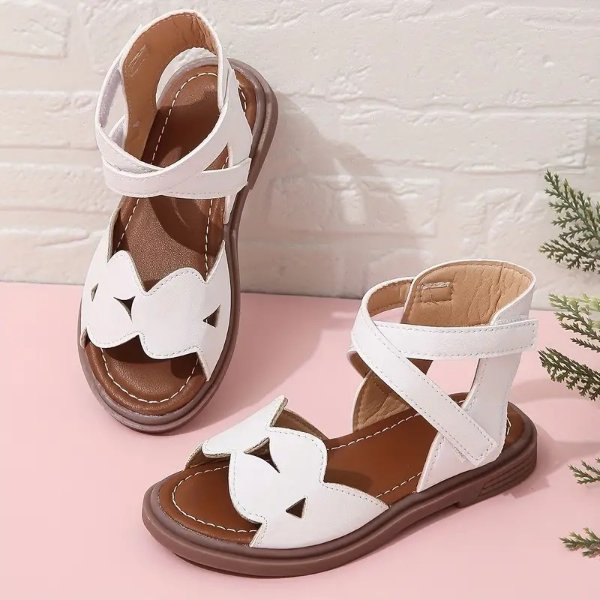 Trendy Breathable Open Toe Sandals For Girls, Lightweight Comfortable Anti Slip Sandals For Indoor Outdoor Beach, Spring And Summer 2808