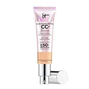 IT Cosmetics Your Skin But Better CC+ Cream Illumination, Neutral Medium (N) - Color Correcting Cream, Full-Coverage Foundation, Hydrating Serum & SPF 50+ Sunscreen - Radiant Finish - 1.08 fl oz