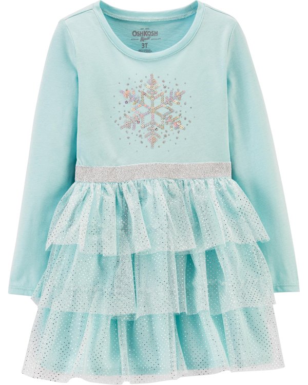 Sequin Snowflake Tulle Dress