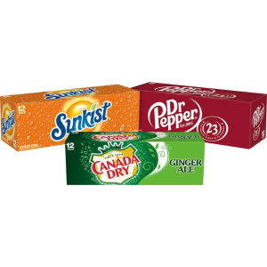 12-Pack Dr Pepper, Canada Dry, Sunkist Soda