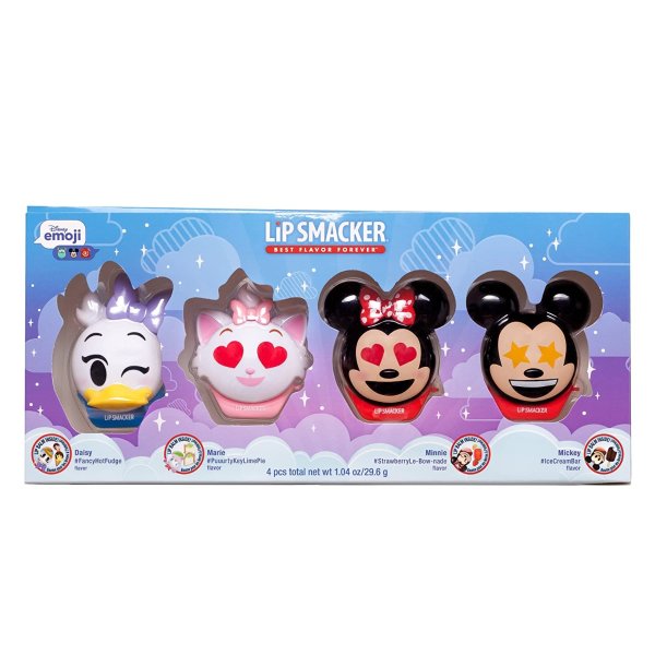 Disney Emoji Lip Balm 4 Pack, Mickey, Minnie, Marie and Daisy, 2 Count