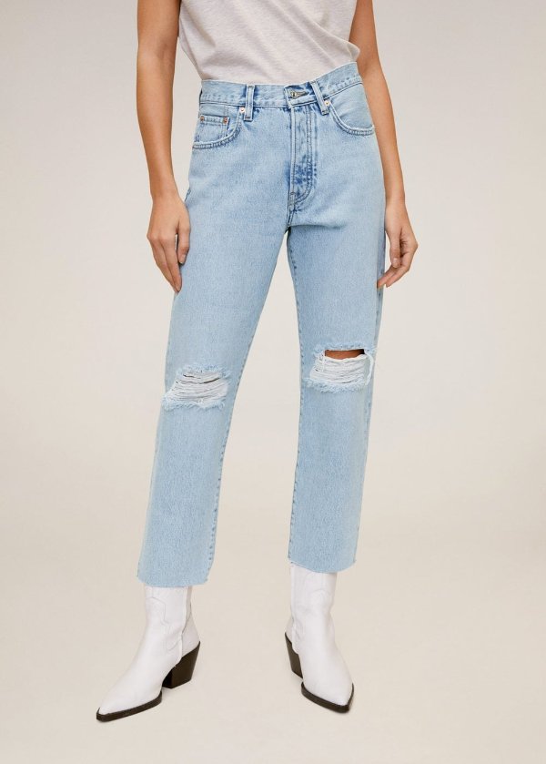 Straight fit cropped jeans - Women | OUTLET USA