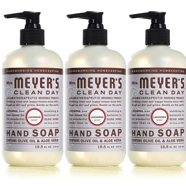 Liquid Hand Soap, Cruelty Free and Biodegradable Hand Wash Formula Made with Essential Oils, Lavender Scent, 12.5 oz - Pack of 3