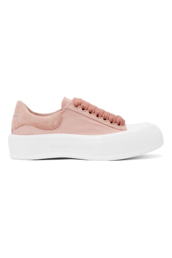 Pink Deck Plimsoll Sneakers