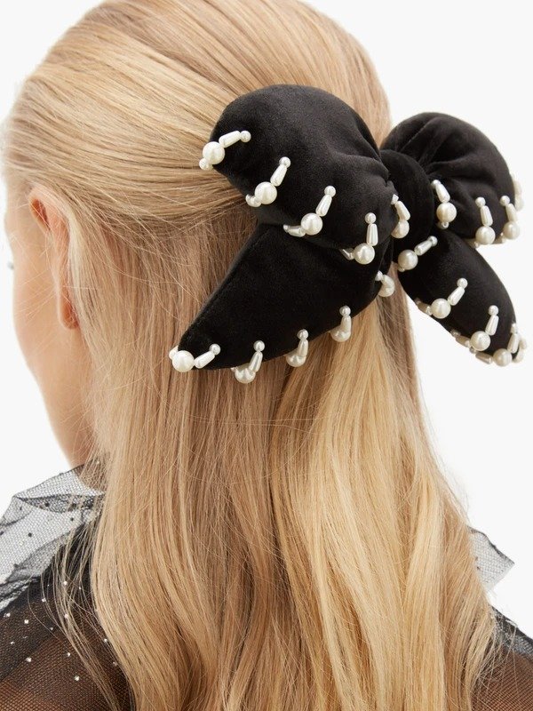 Bimba faux-pearl velvet bow hair clip | House of Lafayette | MATCHESFASHION US