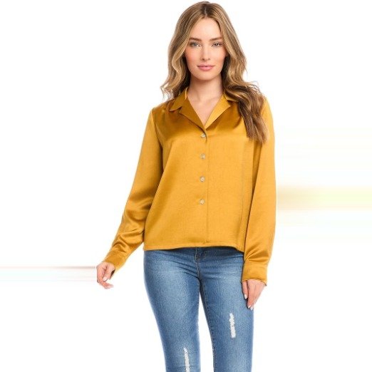 Karen Kane Women's Long Sleeve Button-up Shirt