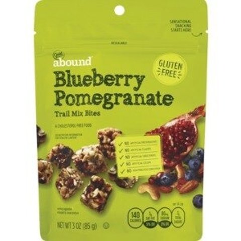 CVS gold emblem Abound Blueberry Pomegranate Trail Mix Bites