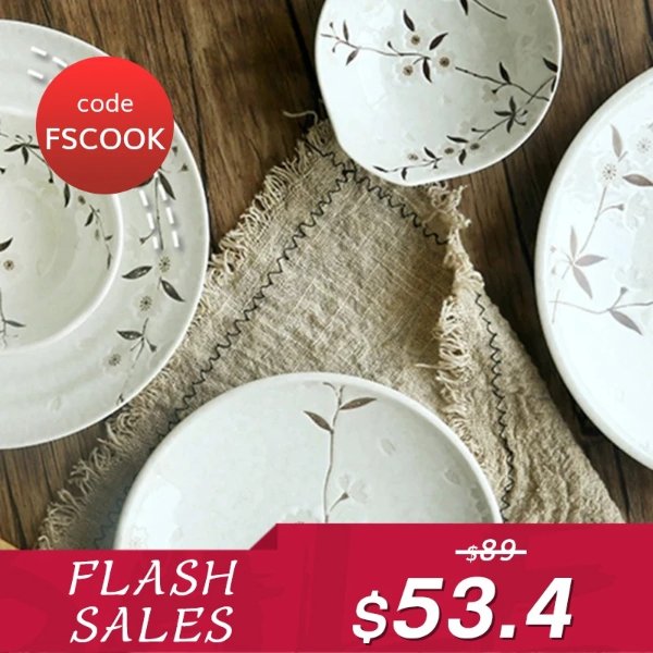 【Flash Sale】[Made in Japan] 6-piece Japanese Style Dinnerware Set (Use code: FSCOOK, 60% Off)