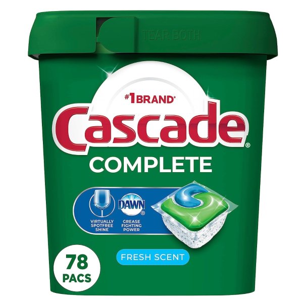 Complete ActionPacs, Dishwasher Detergent, Fresh Scent, 78 count
