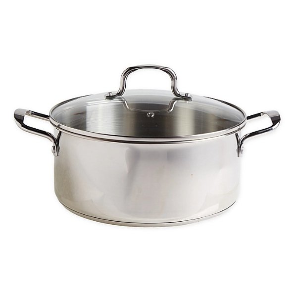 Our Table™ 7.5 qt. Stainless Steel Covered Dutch Oven | Bed Bath & Beyond | Bed Bath and Beyond