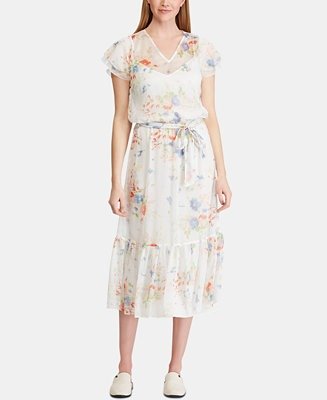 Floral-Print Georgette Dress