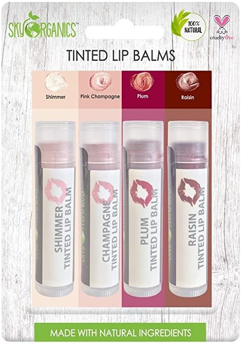 Sky Organic Tinted Lip Balm 4 Pack