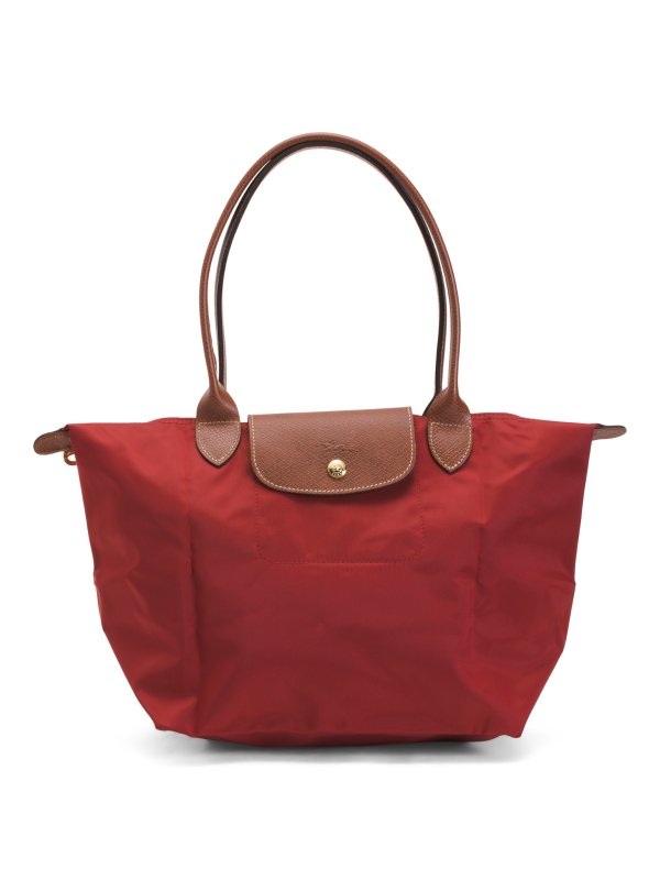 Nylon Classic Le Pliage Tote With Leather Detail