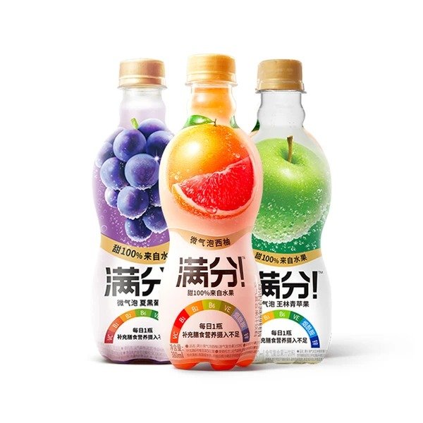 元气森林 满分微气泡果汁（西柚、葡萄、青苹果三种口味可选）380ml