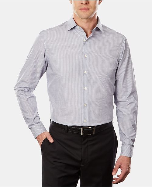 UNLISTED Men's Classic/Regular Fit Easy-Care Stripe Dress Shirt