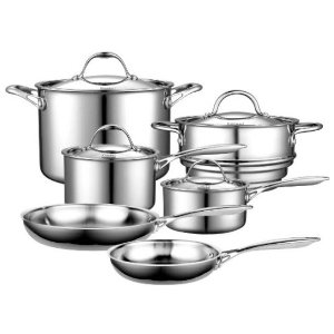 Cooks Standard Multi-Ply Clad Stainless-Steel 10-Piece Cookware Set