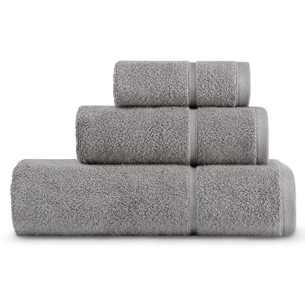 Modern Lux Grey Cotton 3-Piece Towel Set