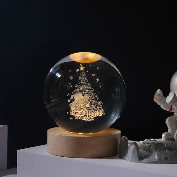 1pc Crystal Ball Ornament Christmas Gift Night Light Desktop Decoration Bedroom Decoration | Buy More, Save More | Temu