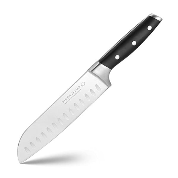Santoku Knife 7 Inch Pro Chef's Knife High Carbon Stainless Steel Sharp Kitchen Knife Ergonomic Handle