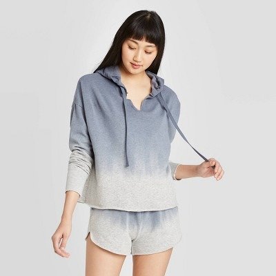 Women's Dip Dye Hooded Lounge Sweatshirt - Colsie™ Blue