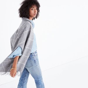 Micro-Check Cape Scarf @ Madewell