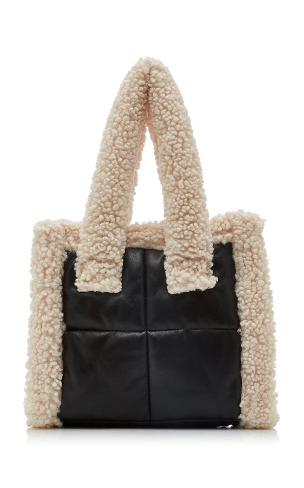 Liz Quilted Faux Shearling Tote Bag