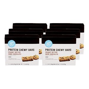 Happy Belly Protein Chewy Bars, Peanut Butter Dark Chocolate, 5 Count (Pack of 6)